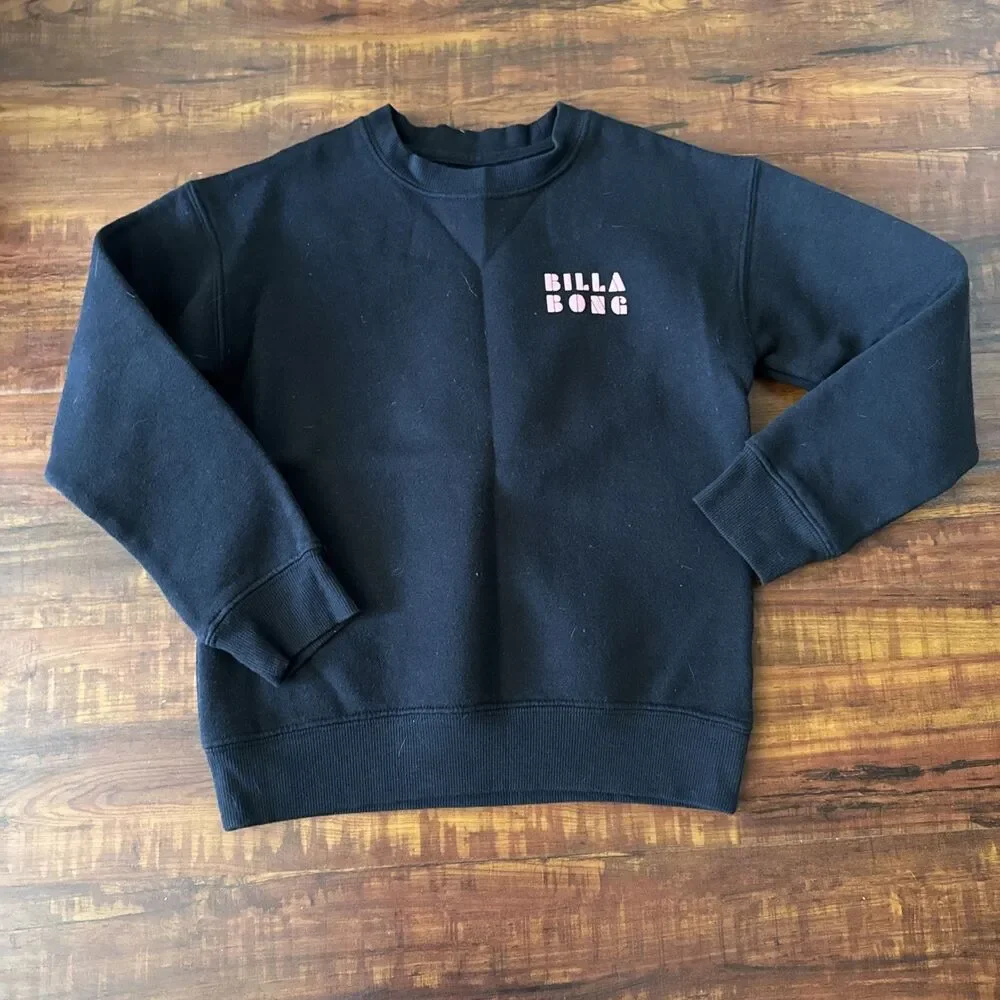 Billabong Girls Black Surf Dreams Sweatshirt Pullover M 10/12 Beach Graphic